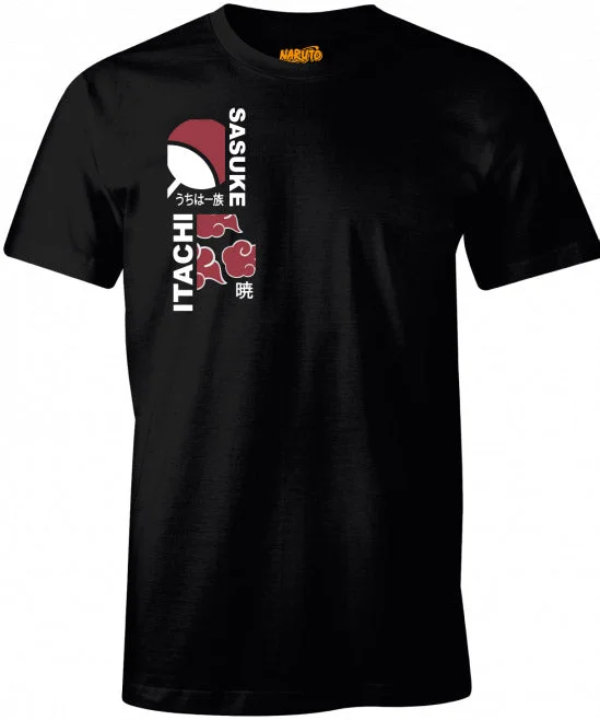 Naruto Chibi Sasuke Itachi Black T-Shirt