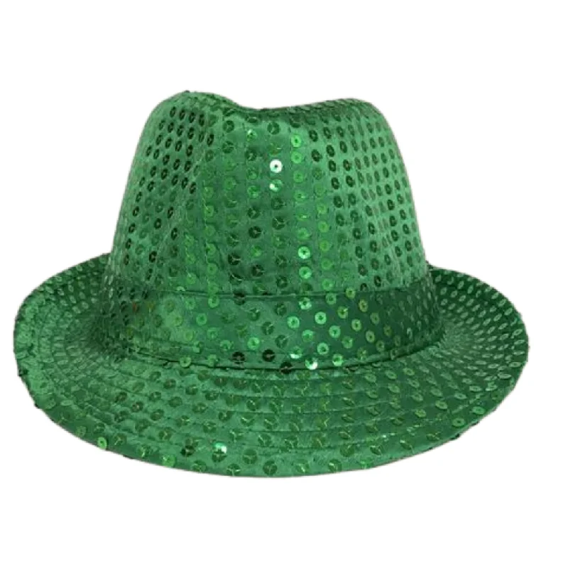 Green Sequin Fedora (Each)